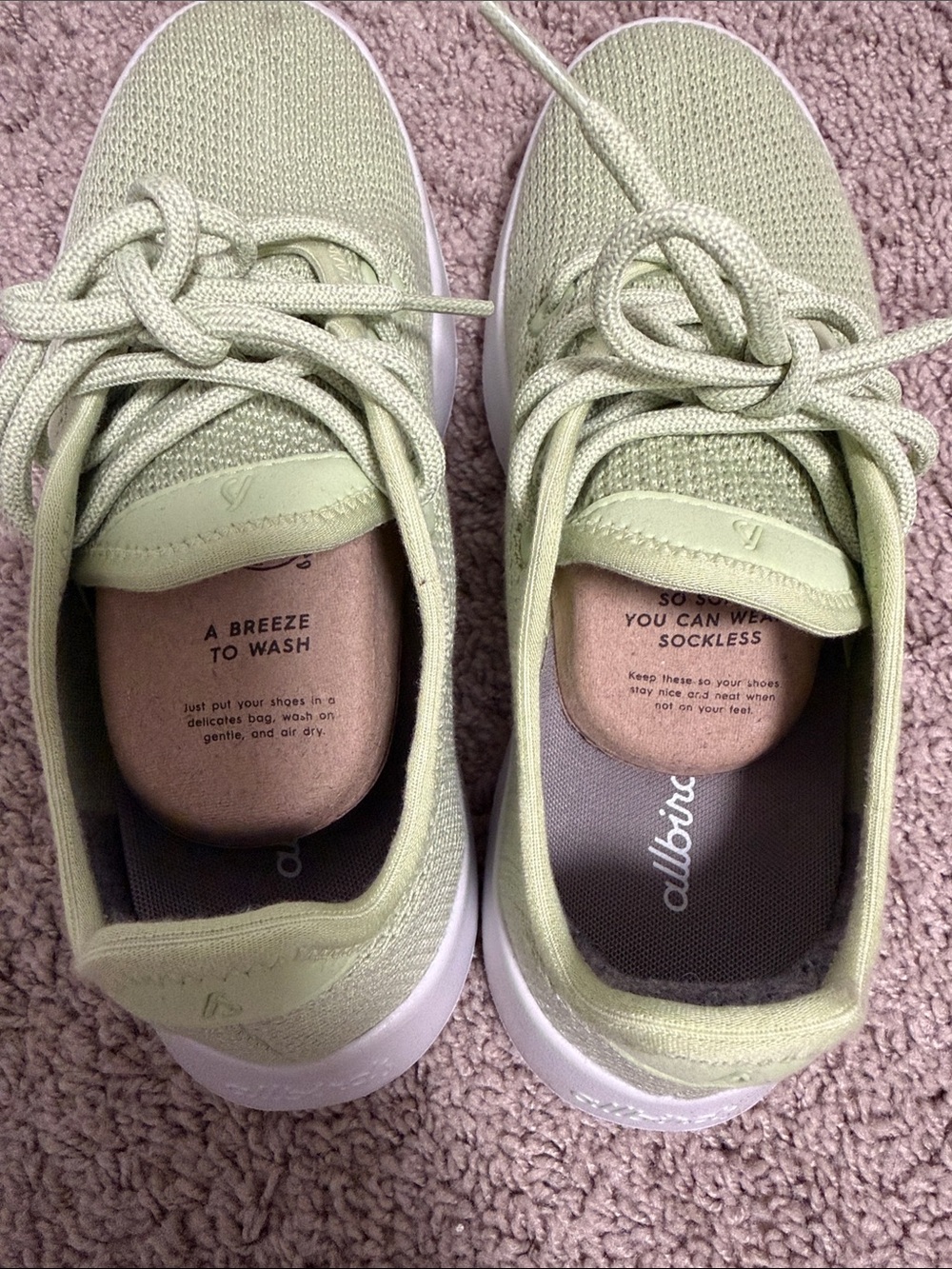 Allbirds Light Green Women's Knit Lace-Up Sneakers Size US 7 - Picture 7 of 8